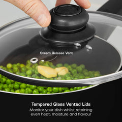 Townhouse 3 Piece Black Saucepan Set