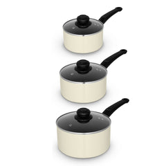 Townhouse 3 Piece White Saucepan Set