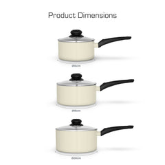 Townhouse 3 Piece White Saucepan Set