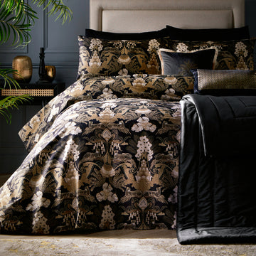 Laurence Llewelyn-Bowen Suburban Jungle Duvet Cover Set - Black/Gold