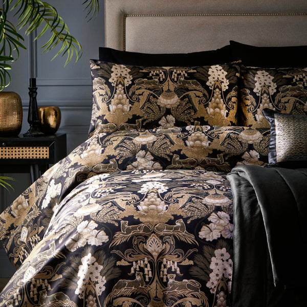 Laurence Llewelyn-Bowen Suburban Jungle Duvet Cover Set - Black/Gold