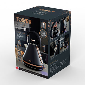 Tower Black and Rose Gold Kettle