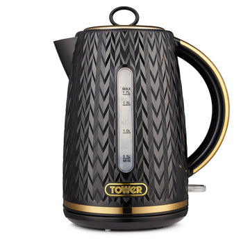 Tower Black with Brass Accents Kettle