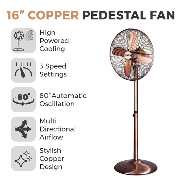 Tower Copper Pedestal Fan