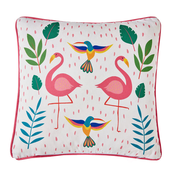 Fusion Tropical Flamingo Outdoor Filled Cushion 43x43cm - Pink