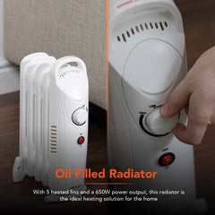 650W White Oil Filled Radiator
