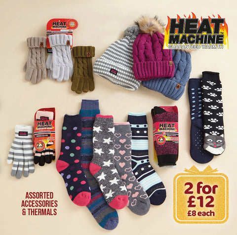 Heat Machine assorted accessories & thermals
