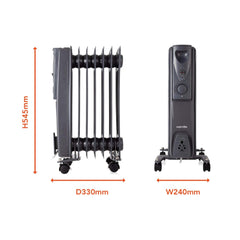 1500W Black Oil Filled Radiator