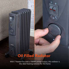 1500W Black Oil Filled Radiator
