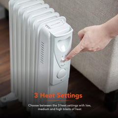 1500W White Oil Filled Radiator