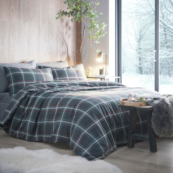 Appletree Hygge Aviemore Check Duvet Cover Set - Charcoal