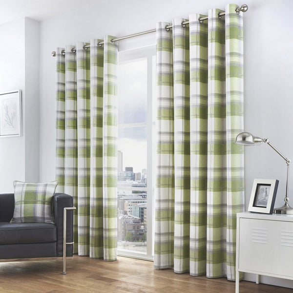 Fusion Balmoral Check Curtains - Green