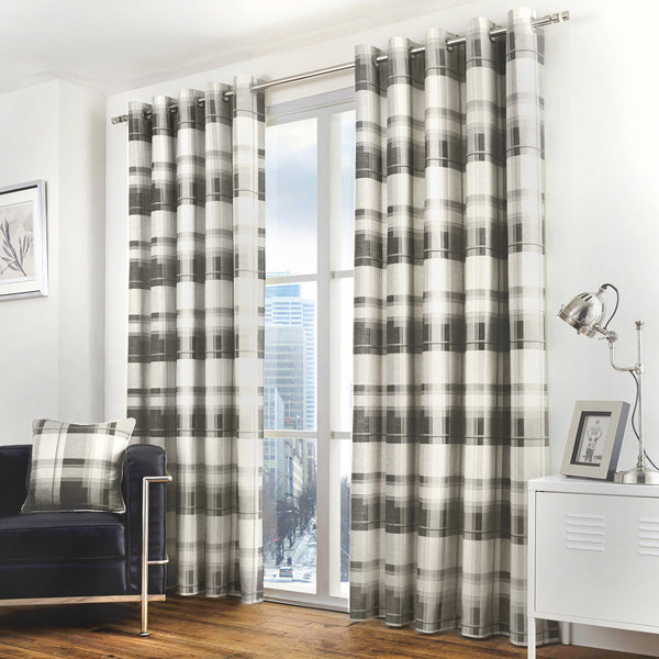 Fusion Balmoral Check Curtains - Slate