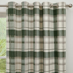Fusion Balmoral Bottle Green Check Curtains