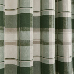 Fusion Balmoral Bottle Green Check Curtains