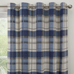 Fusion Balmoral Navy Check Curtains