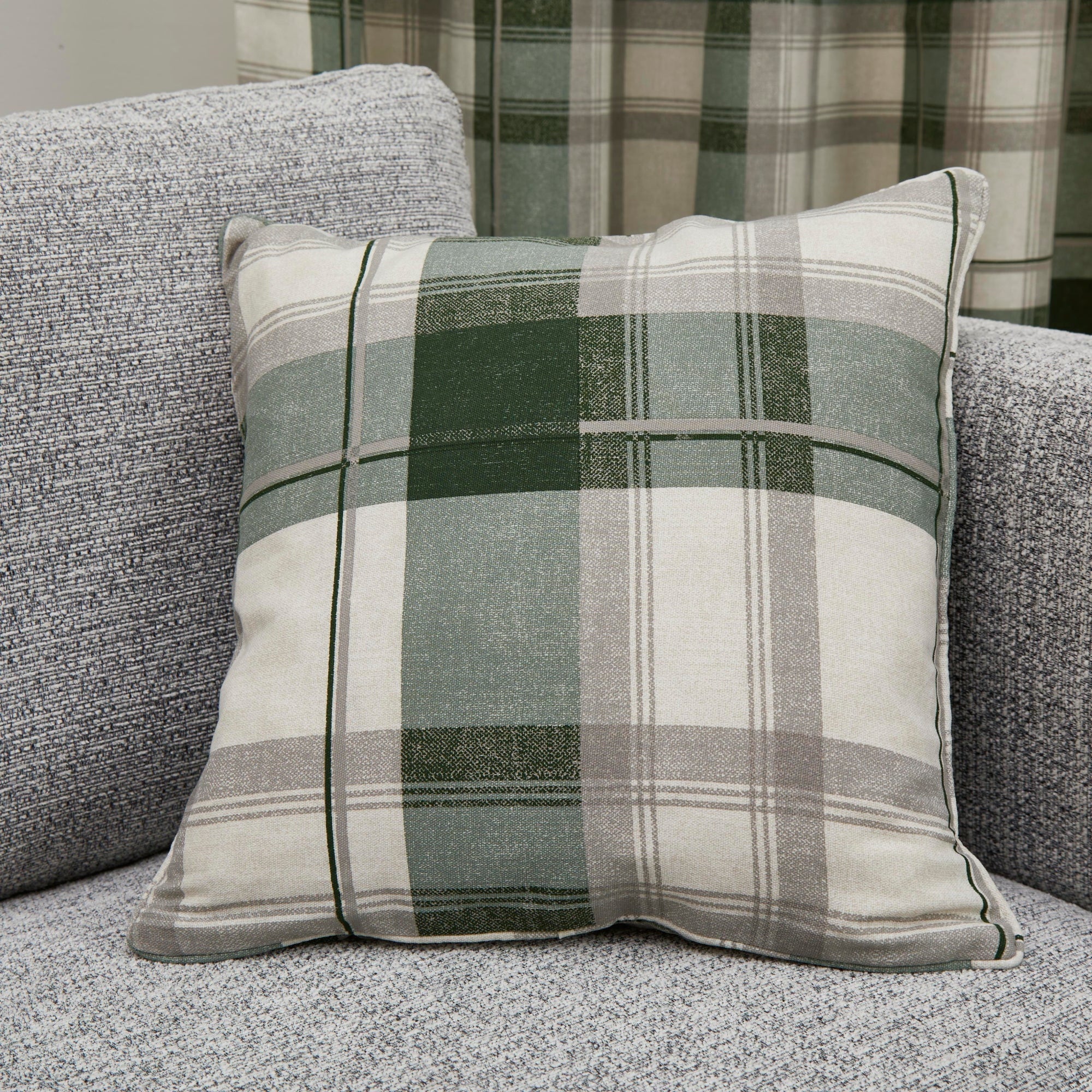 Green check cushion covers hotsell
