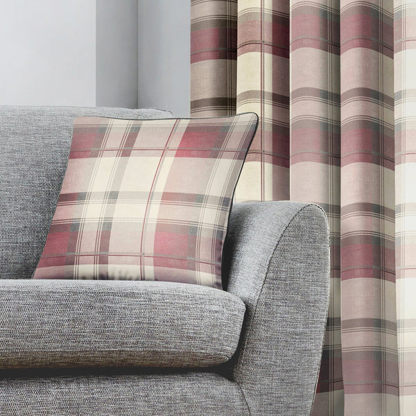 Fusion Balmoral Check Cushion Cover 43x43cm - Blush