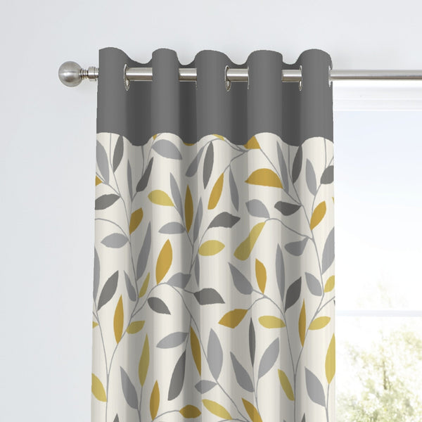 Fusion Beechwood Eyelet Curtains - Ochre