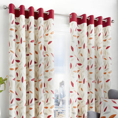 Fusion Red Beechwood Eyelet Curtains