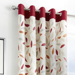 Fusion Red Beechwood Eyelet Curtains