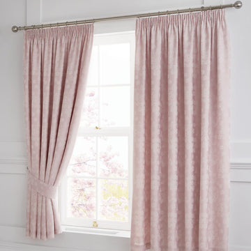 Dreams & Drapes Woven Blossom Curtains 66x72 Inch - Blush