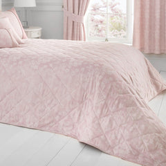 Dreams & Drapes Blush Woven Blossom Bedspread