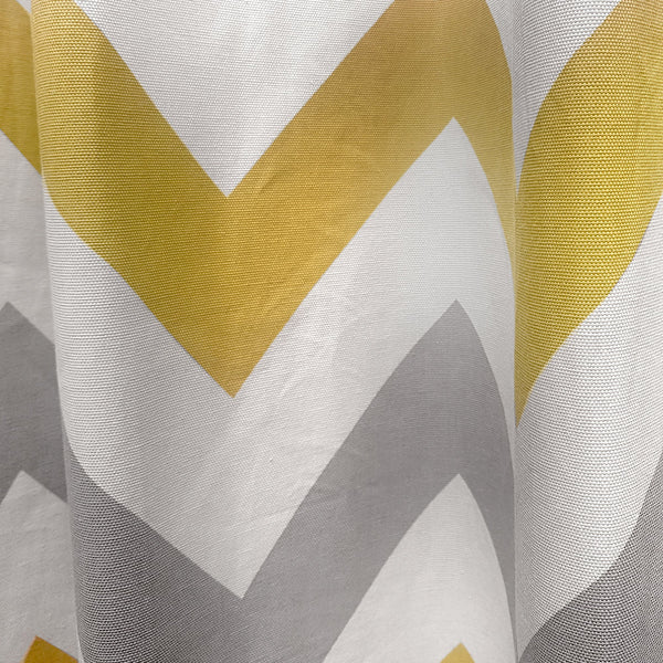 Fusion Chevron Eyelet Curtains - Ochre