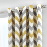 Fusion Chevron Eyelet Curtains - Ochre