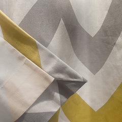 Fusion Chevron Ochre Eyelet Curtains
