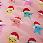 Christmas Happy Stars Red Bed Set