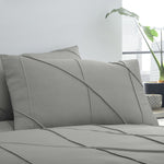 Serene Diamond Slant/Dart Duvet Cover Set - Grey