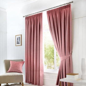 Fusion Dijon Lined Curtains - Blush