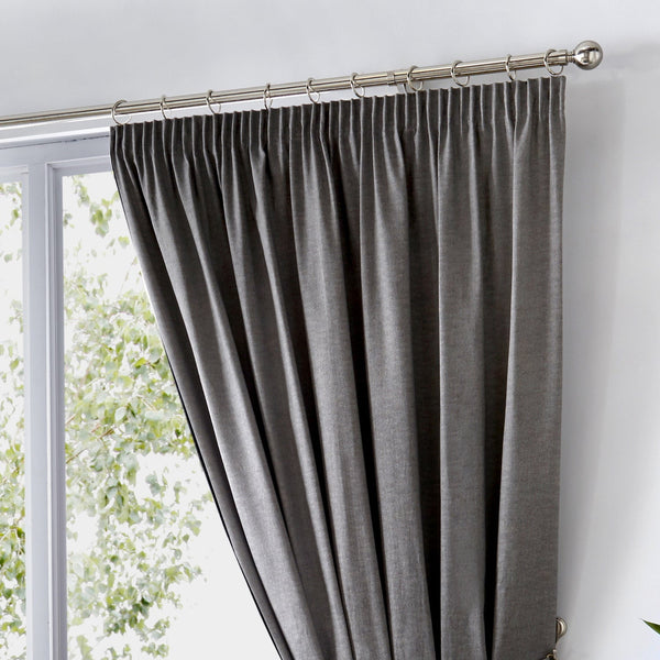 Fusion Dijon Lined Curtains - Charcoal