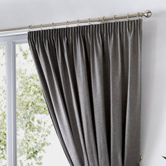 Fusion Dijon Charcoal Lined Curtains