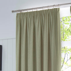 Fusion Dijon Green Lined Curtains