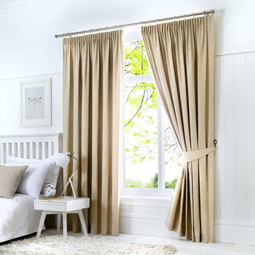 Fusion Dijon Lined Curtains - Natural