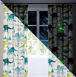 Bedlam Dino Glow in the Dark Curtains 66x72 Inch - Multi
