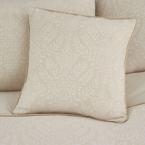 Dreams & Drapes Woven Fearne Ivory Cushion Cover 43x43cm - Gold