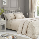 Dreams & Drapes Woven Fearne Ivory Duvet Cover Set - Gold