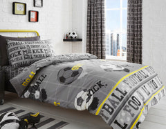 Bedlam Grey Football Duvet Cover Set