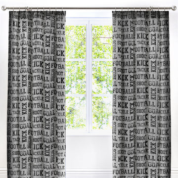 Bedlam Football Curtains 66x72 Inch - Grey