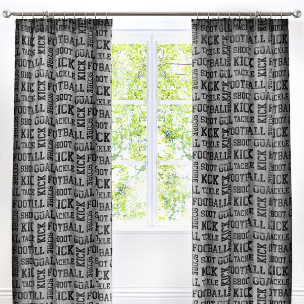 Bedlam Football Curtains 66x72 Inch - Grey