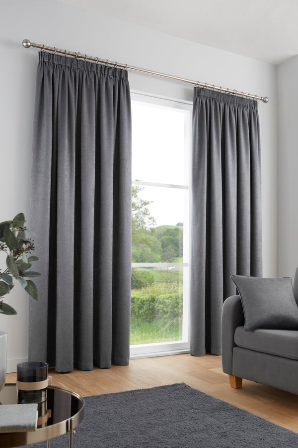 Fusion Galaxy Dim Out Curtains - Charcoal