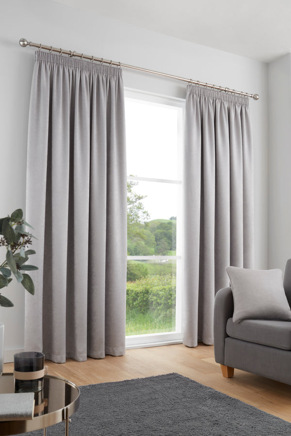 Fusion Galaxy Dim Out Curtains - Silver