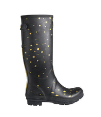 Joules Women's Long Black Star Wellies
