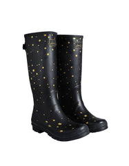 Joules Women's Long Black Star Wellies