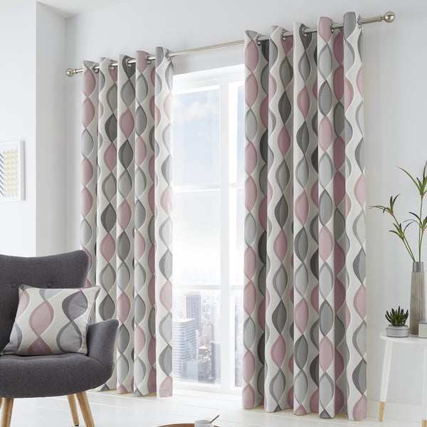 Fusion Lennox Eyelet Curtains - Blush