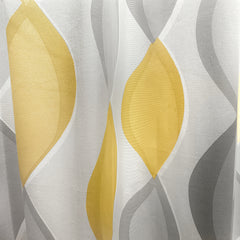 Fusion Lennox Grey and Yellow Eyelet Curtains