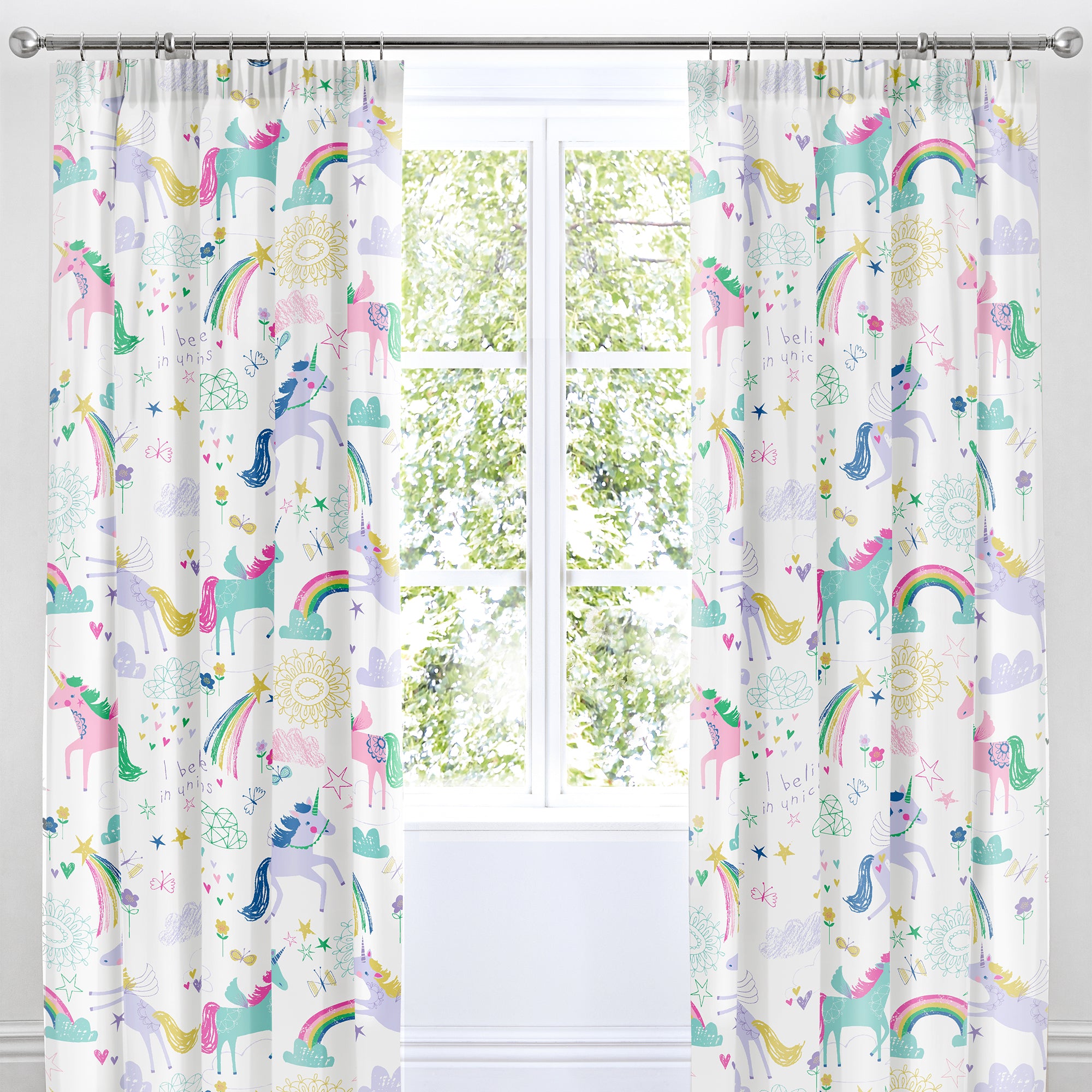Bedlam Rainbow Unicorn Curtains 66x72 Inch Multi The Original Factory